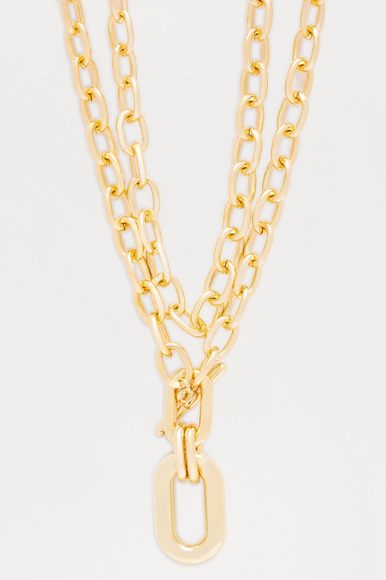 Locked In Layered Necklace - Gold