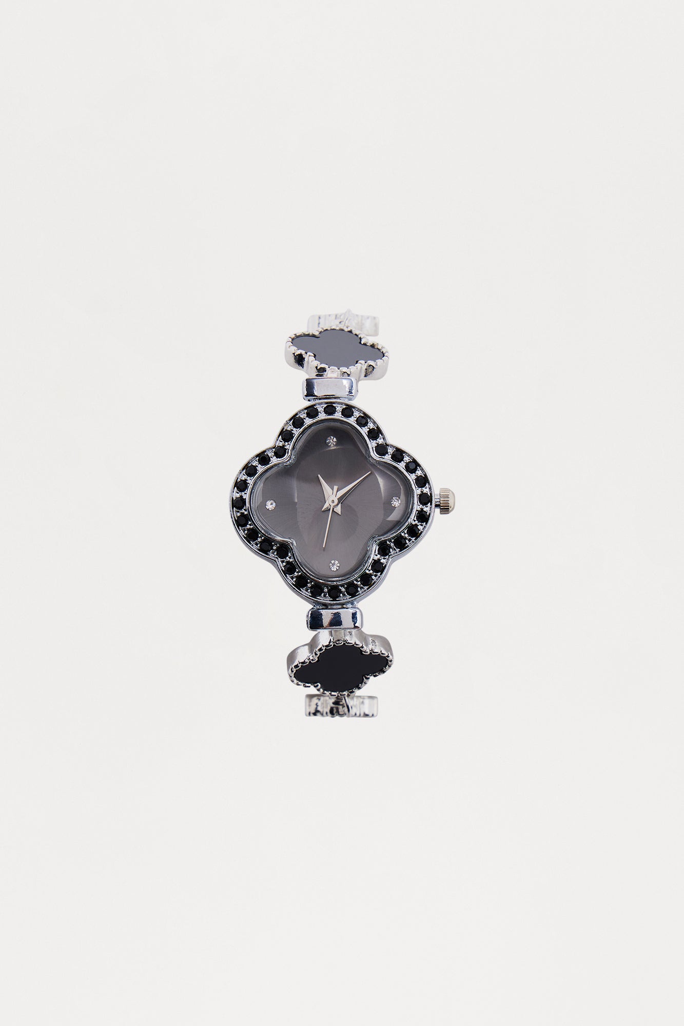 Adjustable Clover Watch - Silver/Black