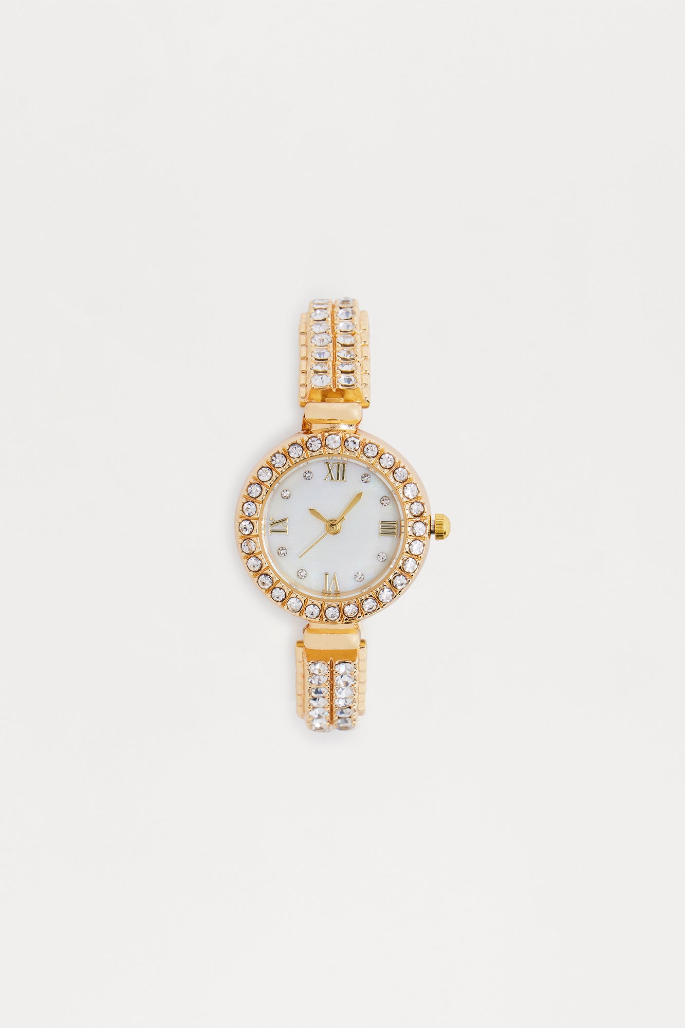 Diamond Hour Metal Watch - Gold