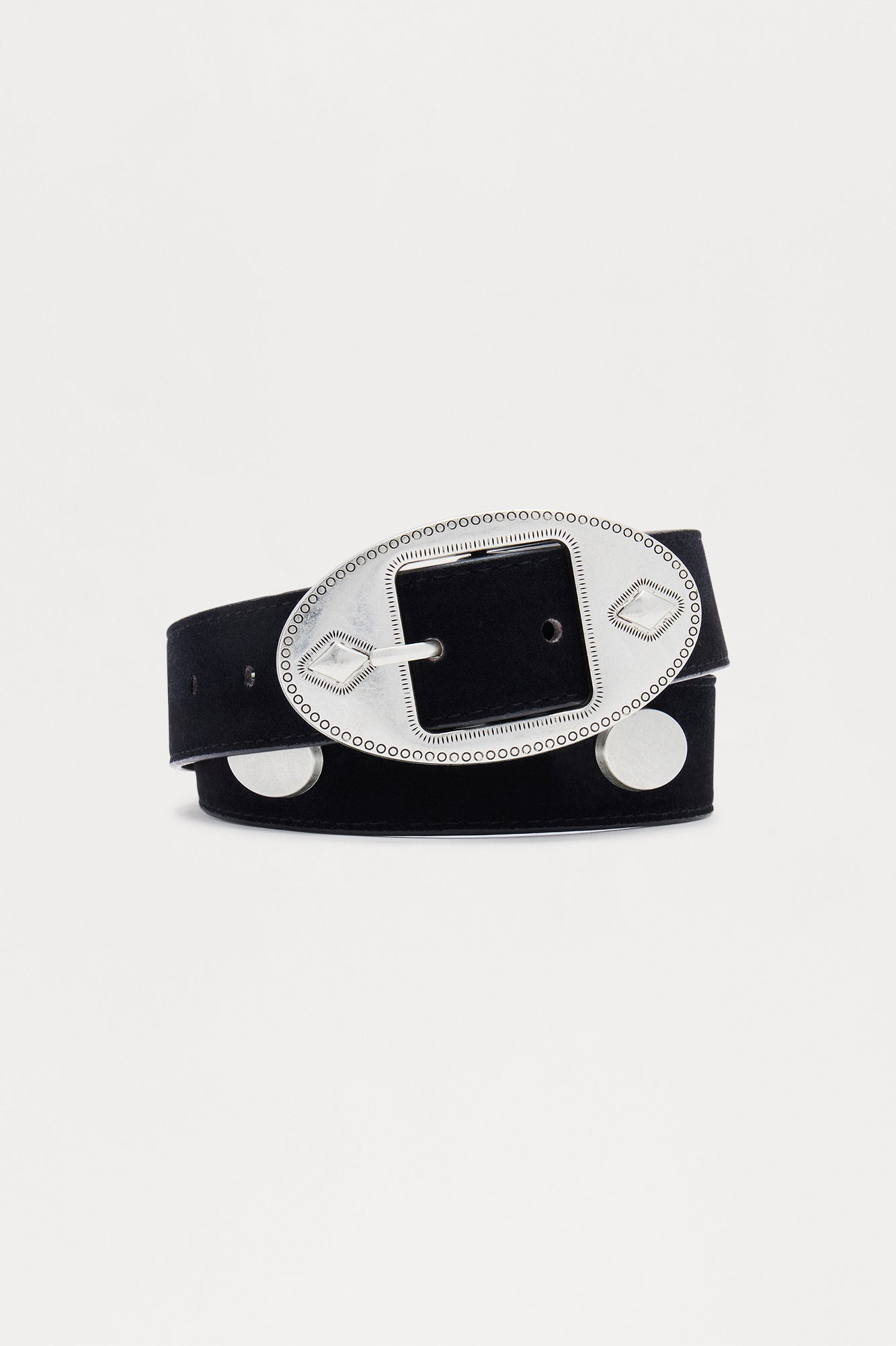 Round About Faux Leather Belt - Black