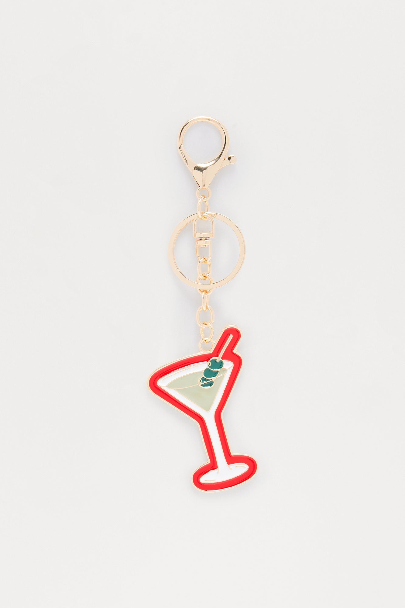 Shaken Not Stirred Metal Handbag Charm - Red/combo