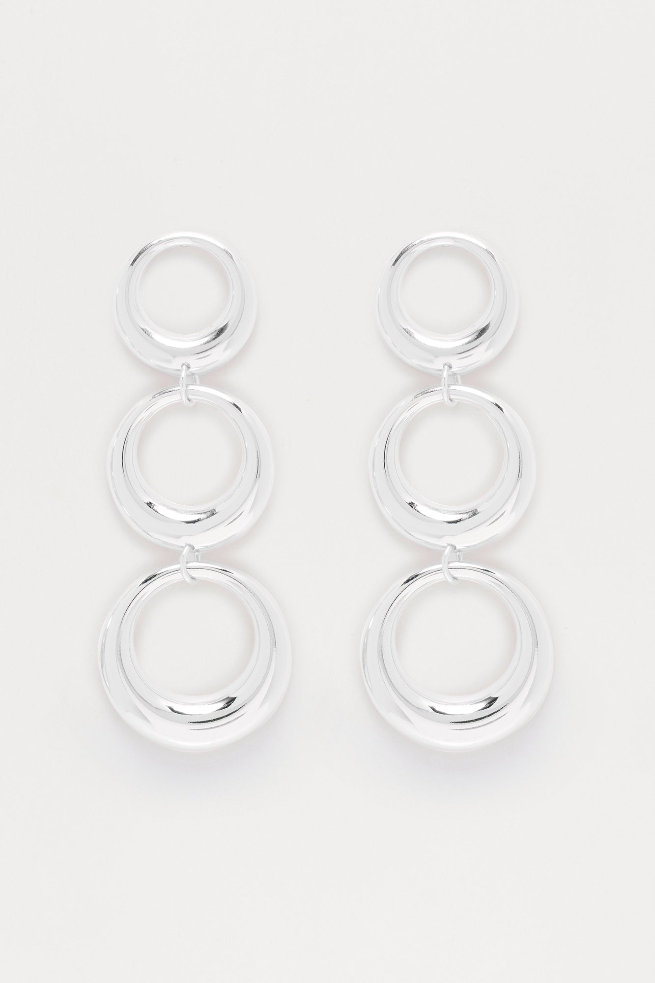 Caught In The Loop Drop Earrings - Silver