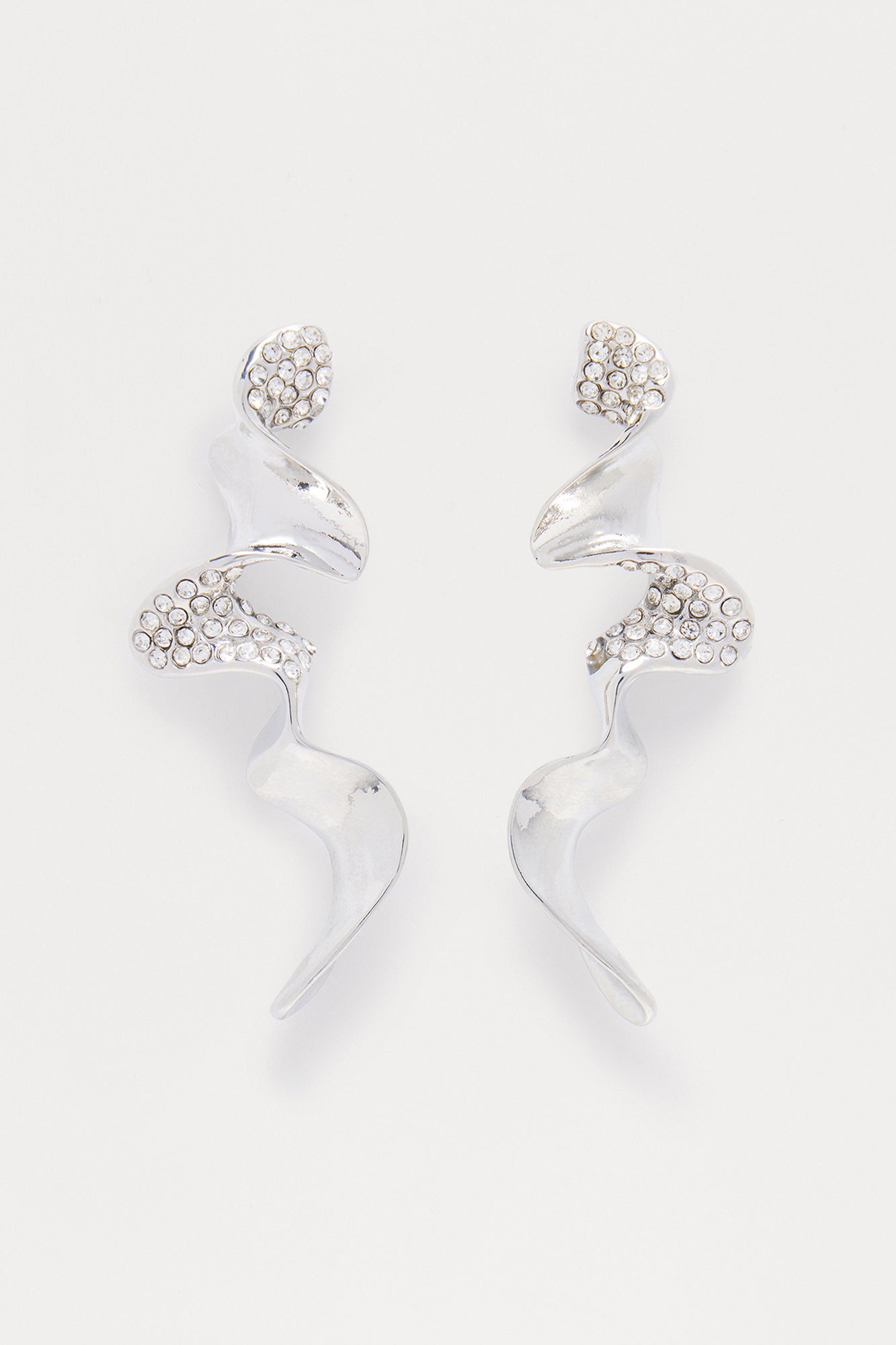 Dance With Me Abstract Earrings - Silver