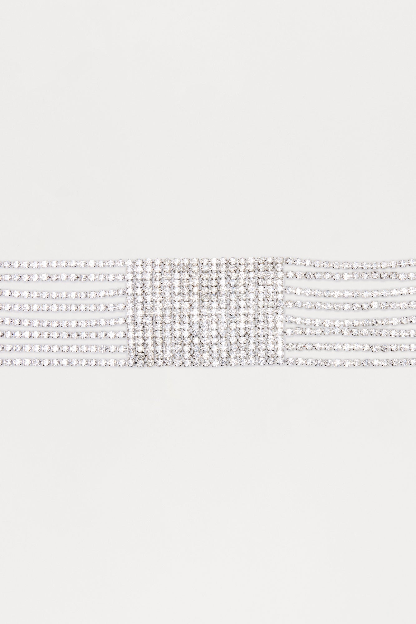 Night Fever Rhinestone Choker - Silver