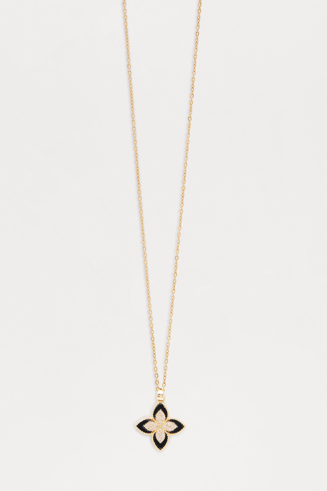 Petal Grace Necklace - Gold/Black