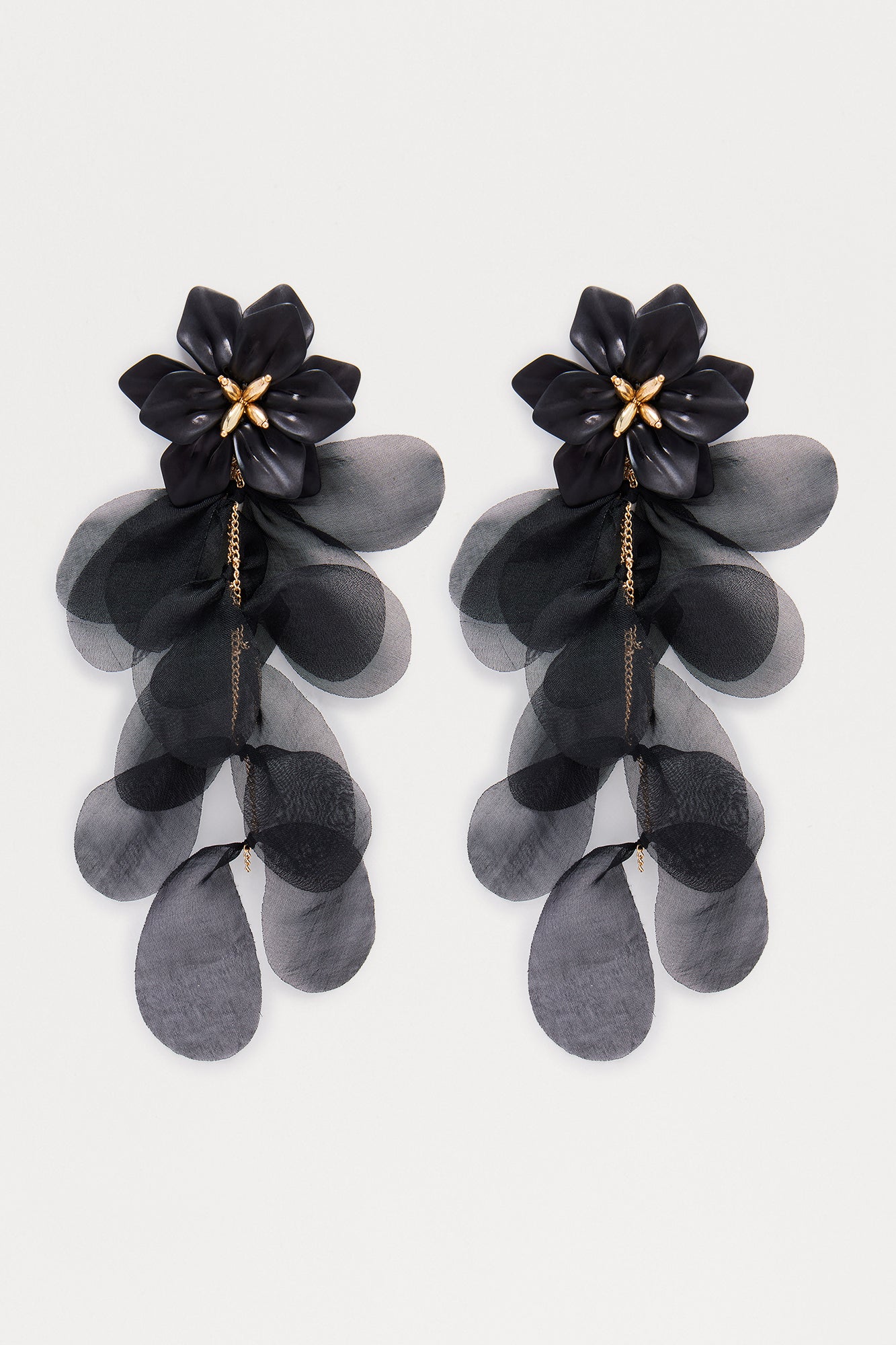 Drippin Rose Earrings - Black