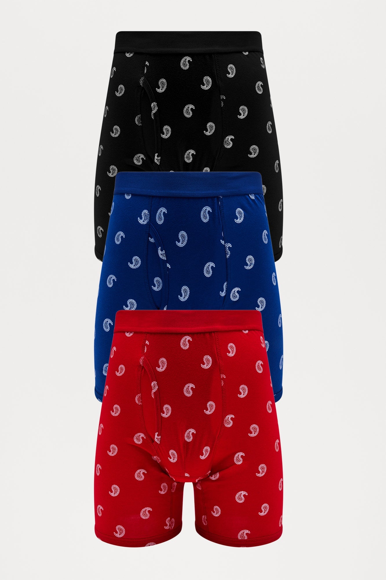 Paisley Patterned Boxer Brief 3 Pack - Red/combo