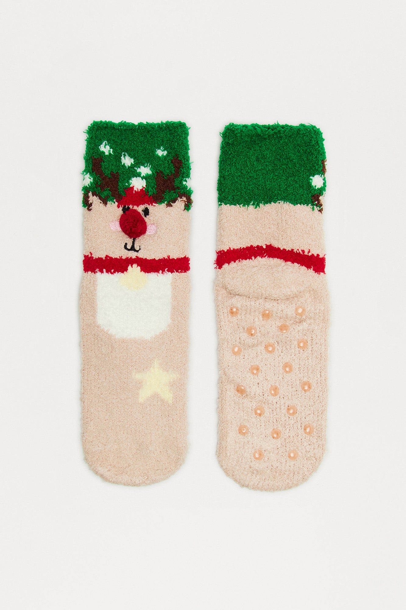 Red Nose Cozy Socks - Multi Color