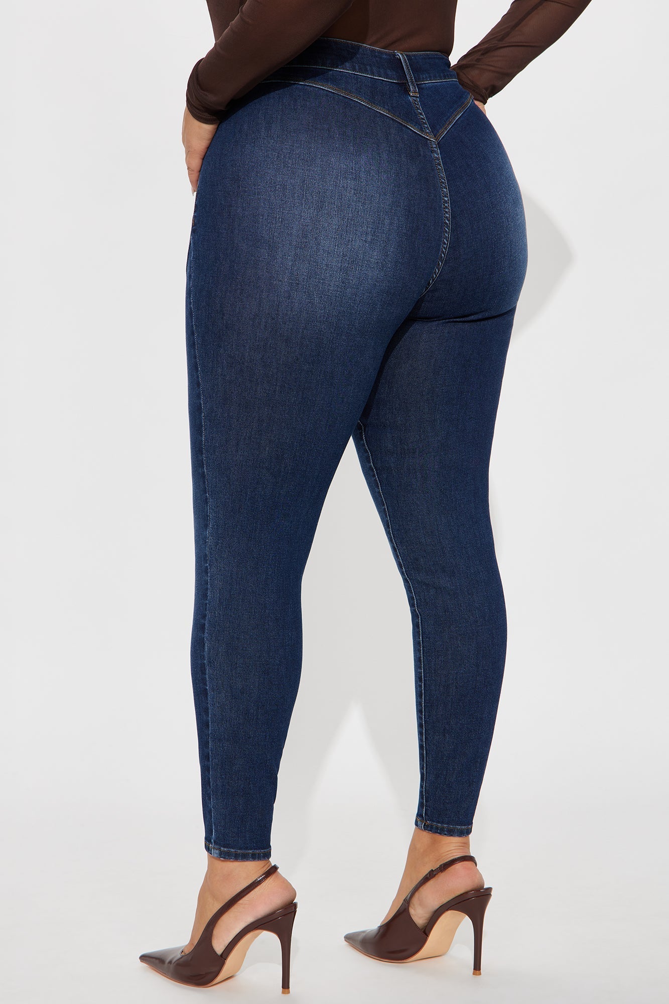 On Track Moto Skinny Jeans - Dark Wash