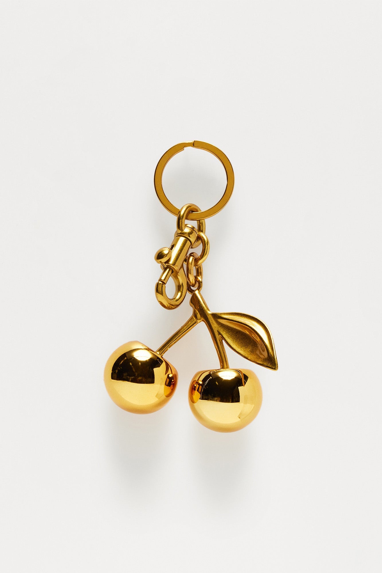 Cherry Cola Fruit Handbag Charm - Gold