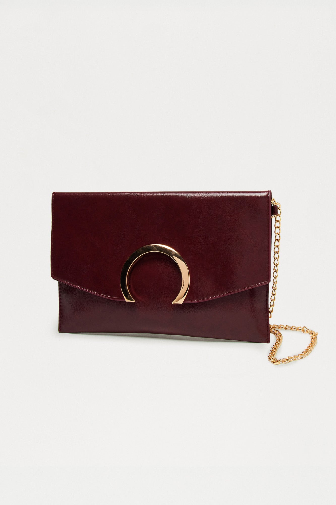 Good Luck With Me Faux Leather Clutch - Plum