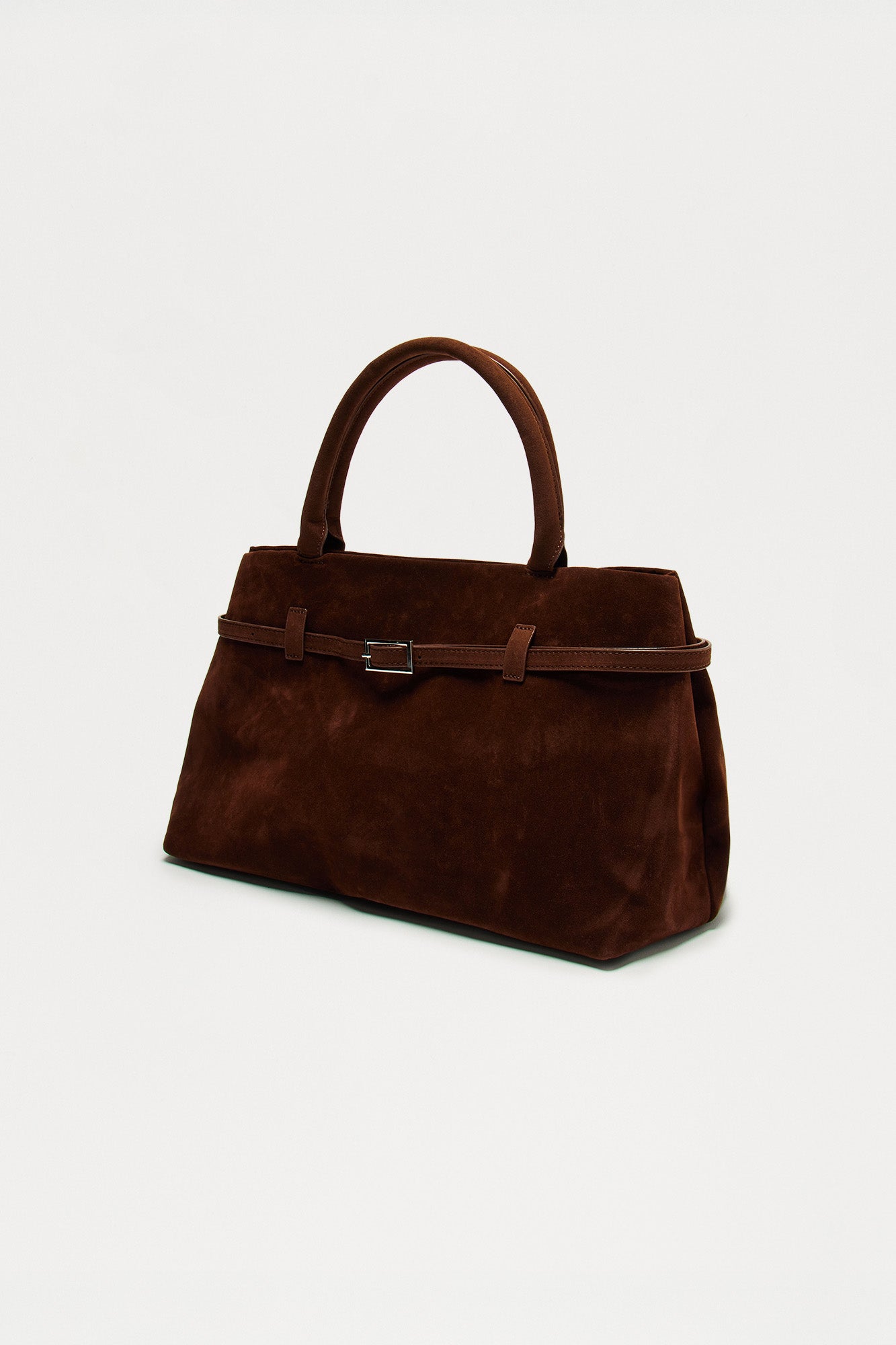 Consider This Faux Suede Shoulder Bag - Brown