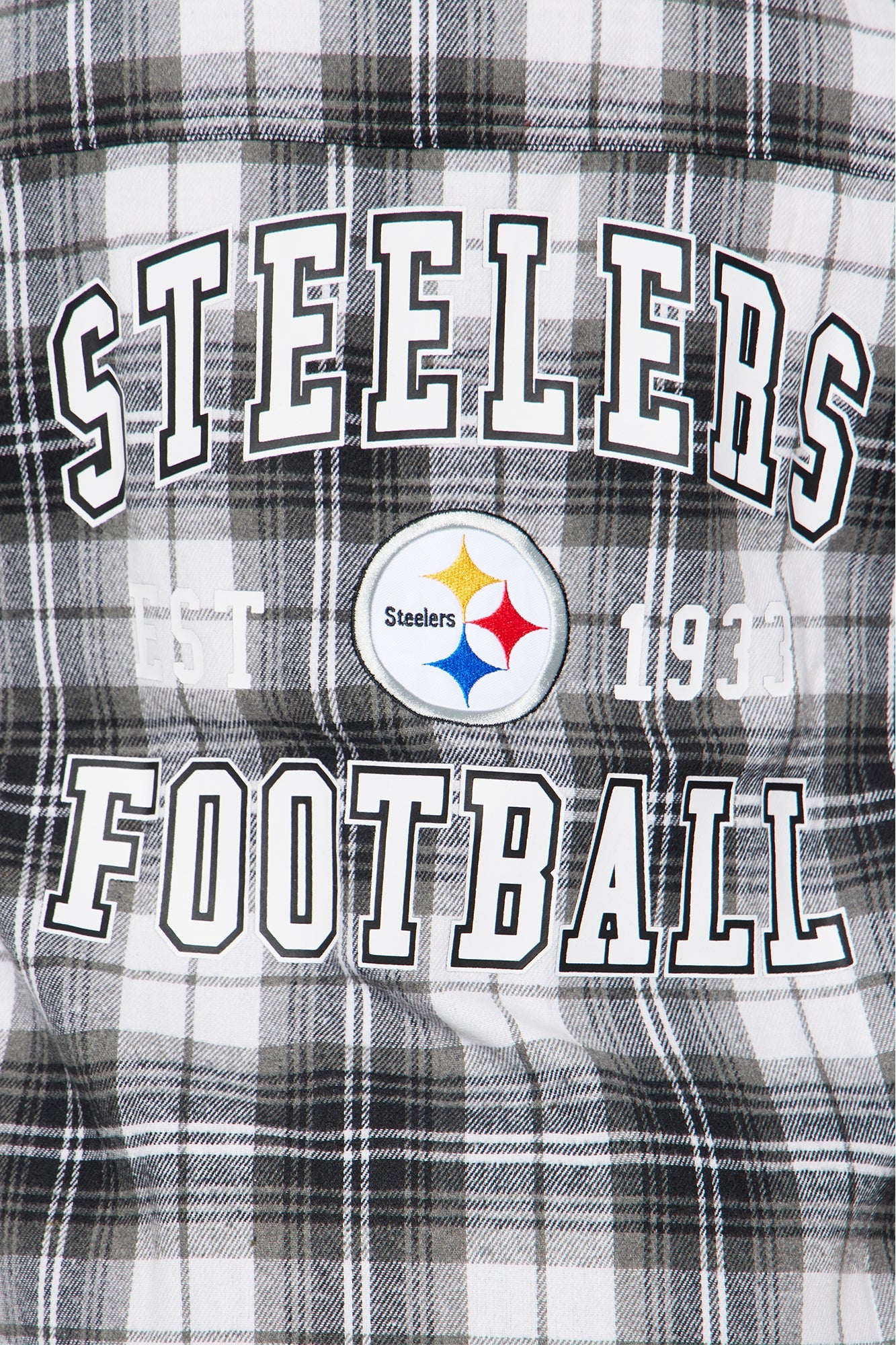 NFL Steelers Plaid Flannel - Black