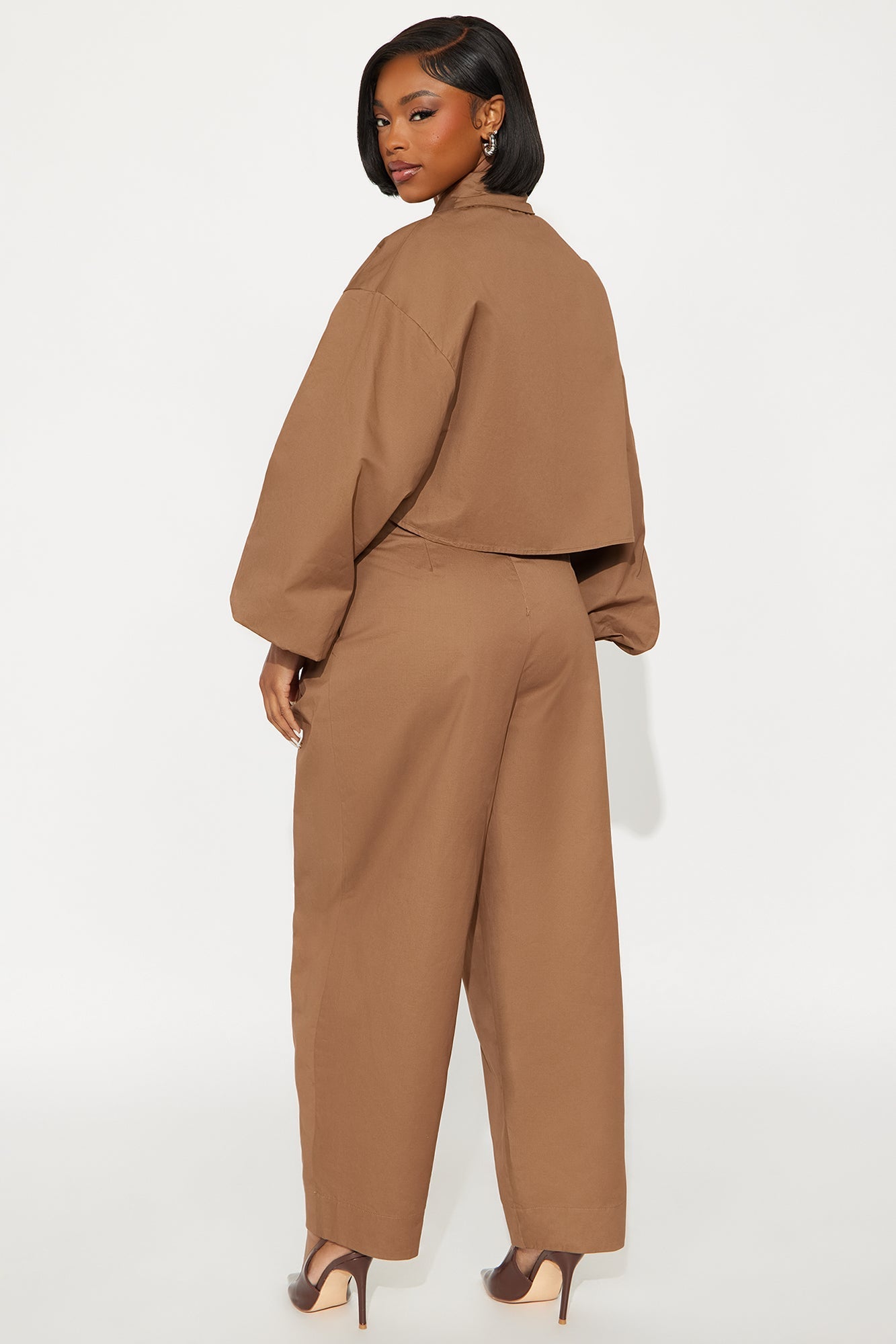 Statement Maker Balloon Pant Set - Chocolate