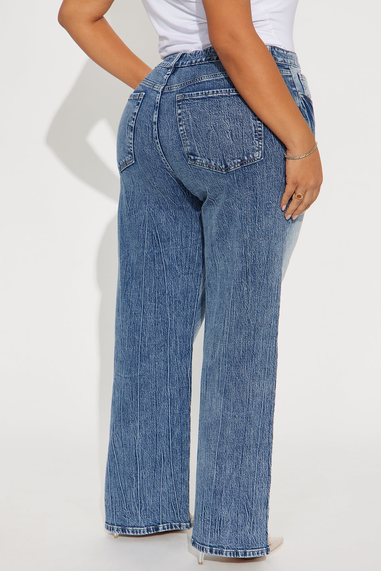 Highs And Lows Stretch Straight Leg Jeans - Medium Wash