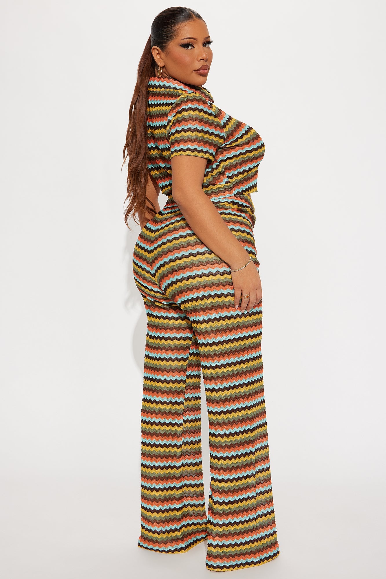 Wavy Baby Crochet Pant Set - Brown/combo