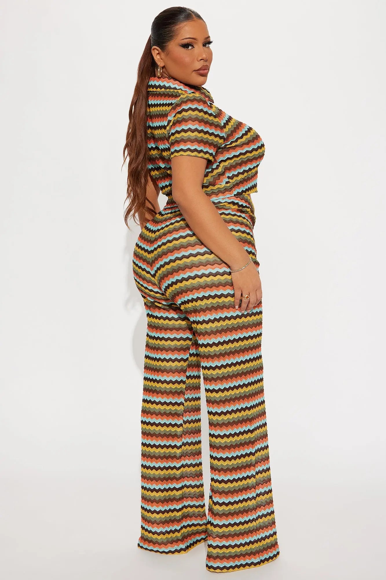 Wavy Baby Crochet Pant Set - Brown/combo