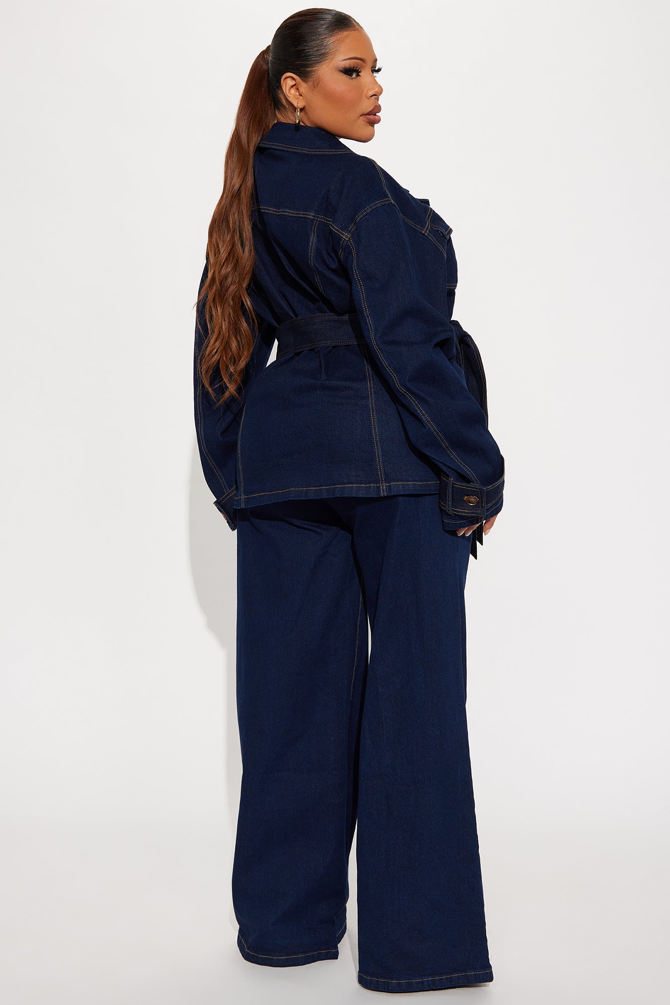 In The Trench Denim Pant Set - Dark Wash