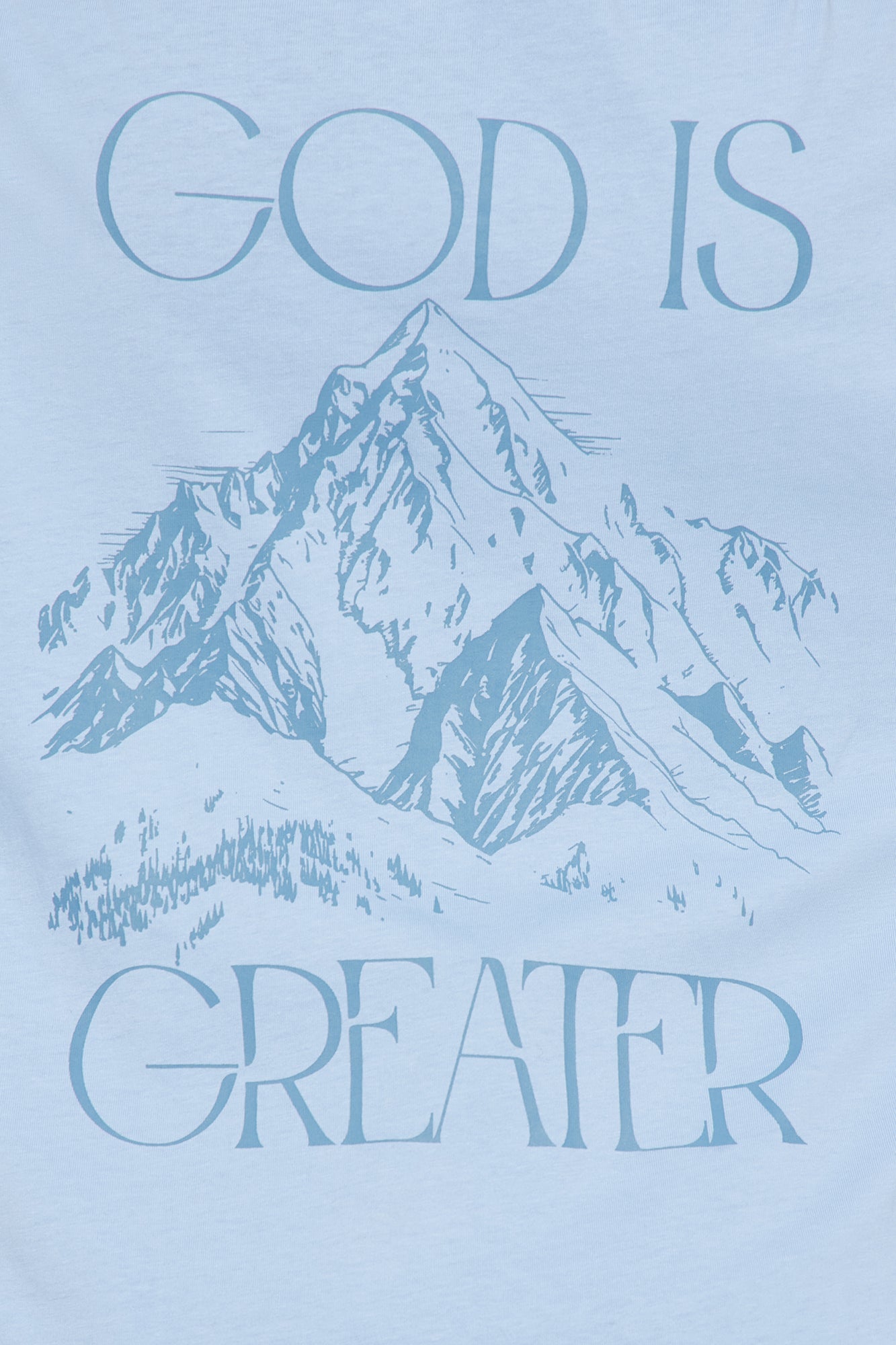 God Is Greater Oversize Long Sleeve Tee - Light Blue