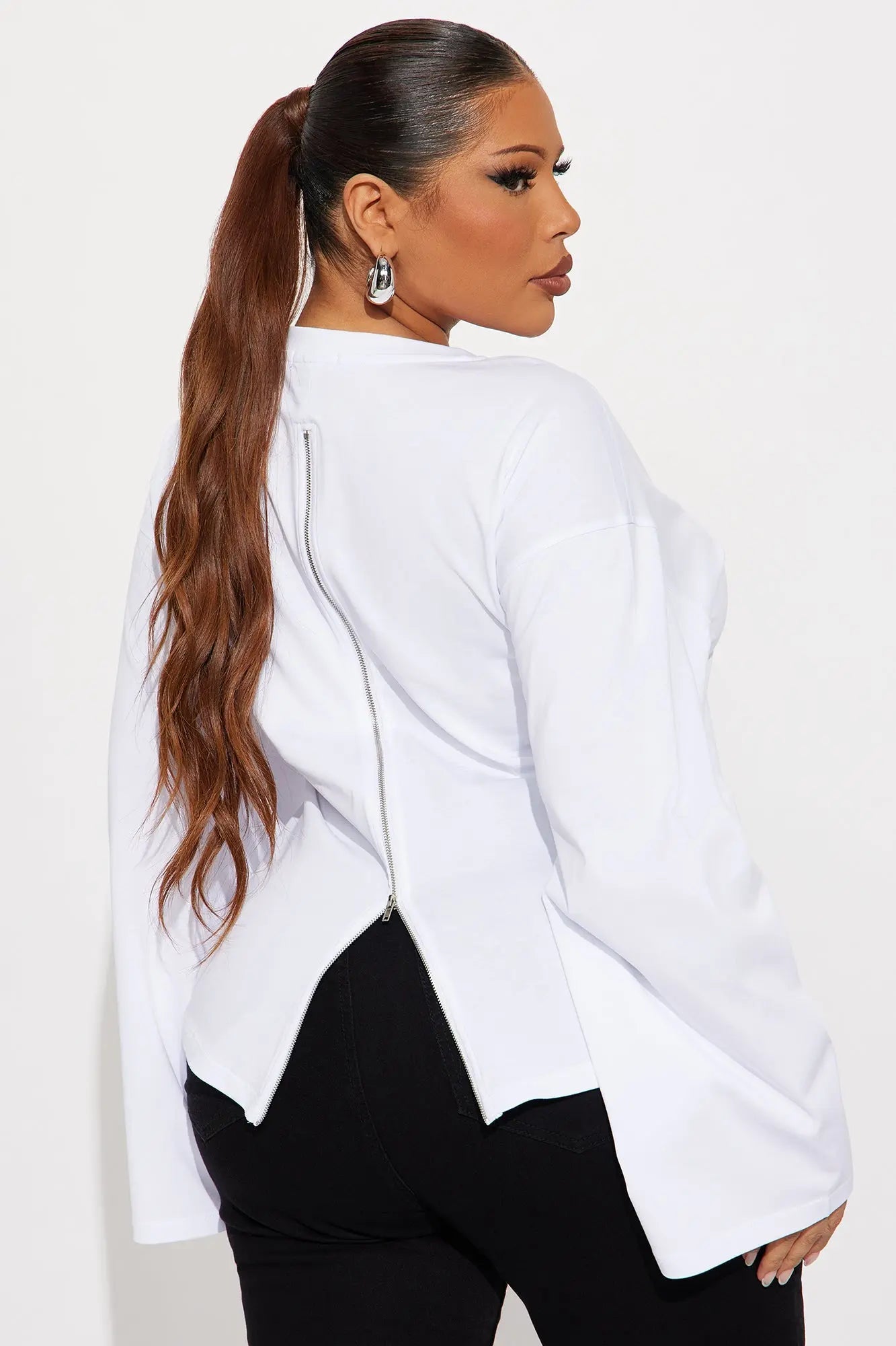 Jayden Fitted Shirt Long Sleeve T-Shirt - White