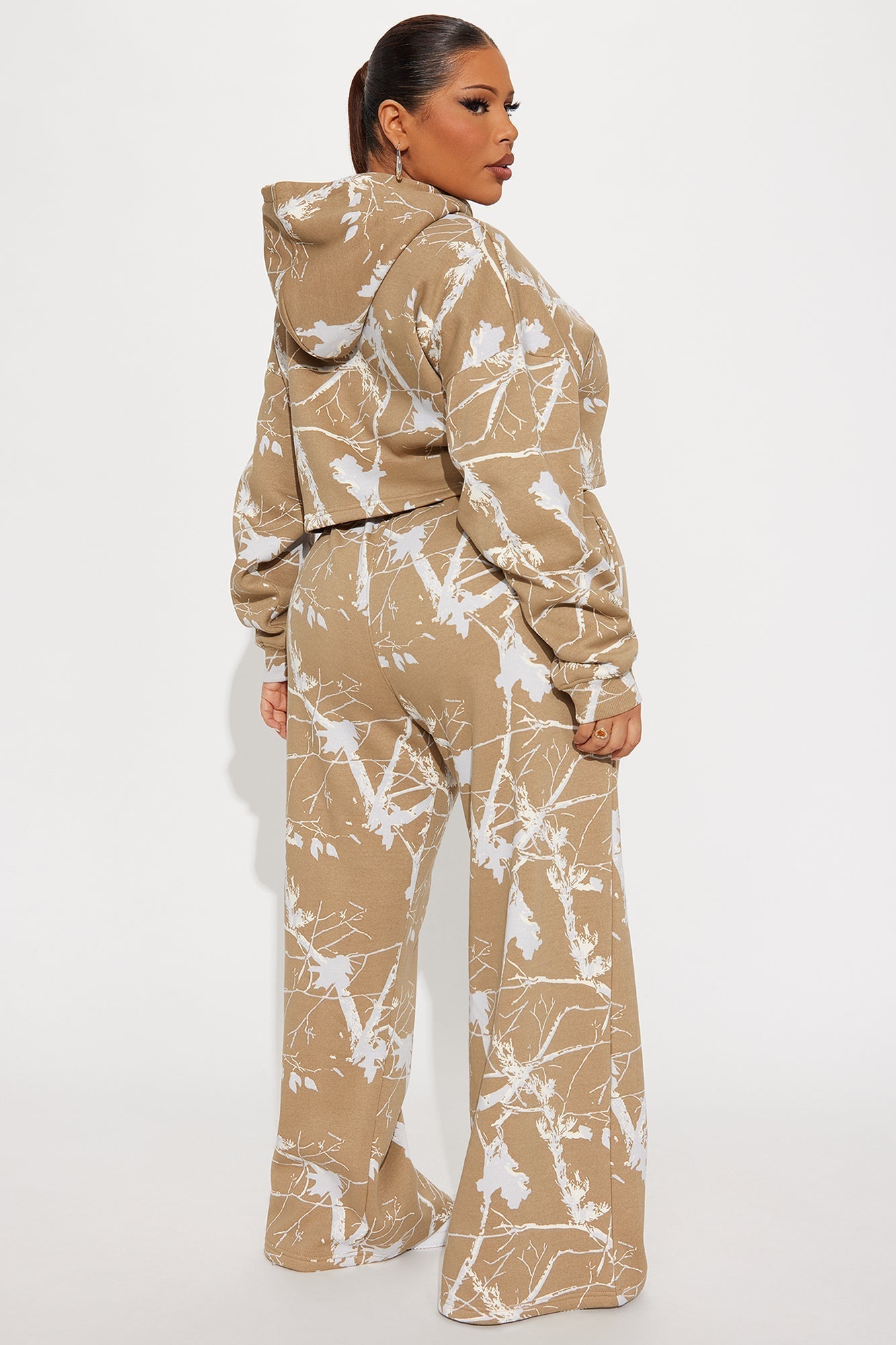 Chaos Camo Fleece Pant Set - Taupe