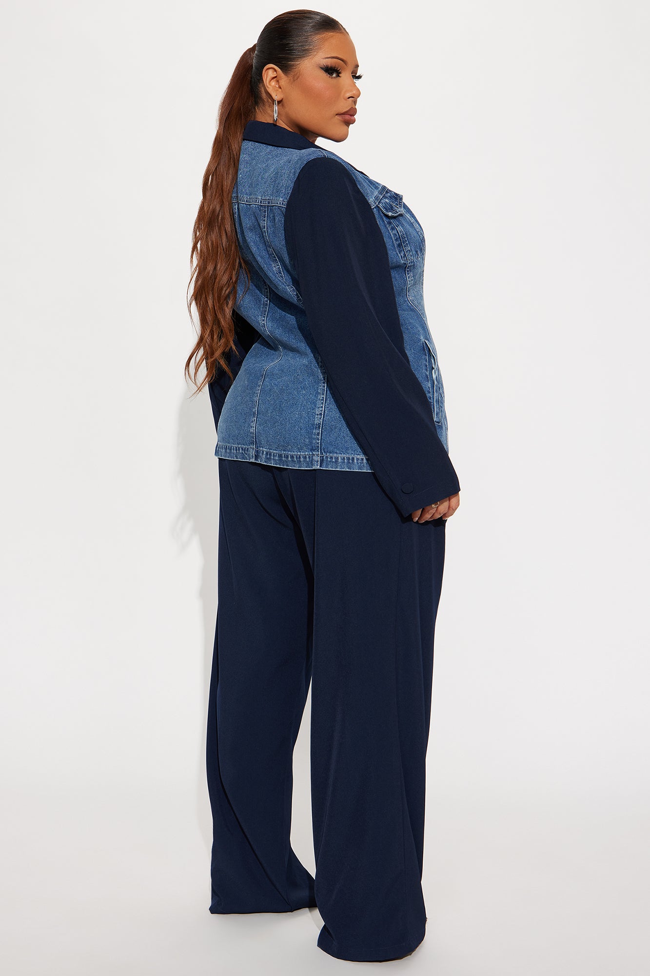 Tall Cityscape Remix Blazer Pant Set - Navy