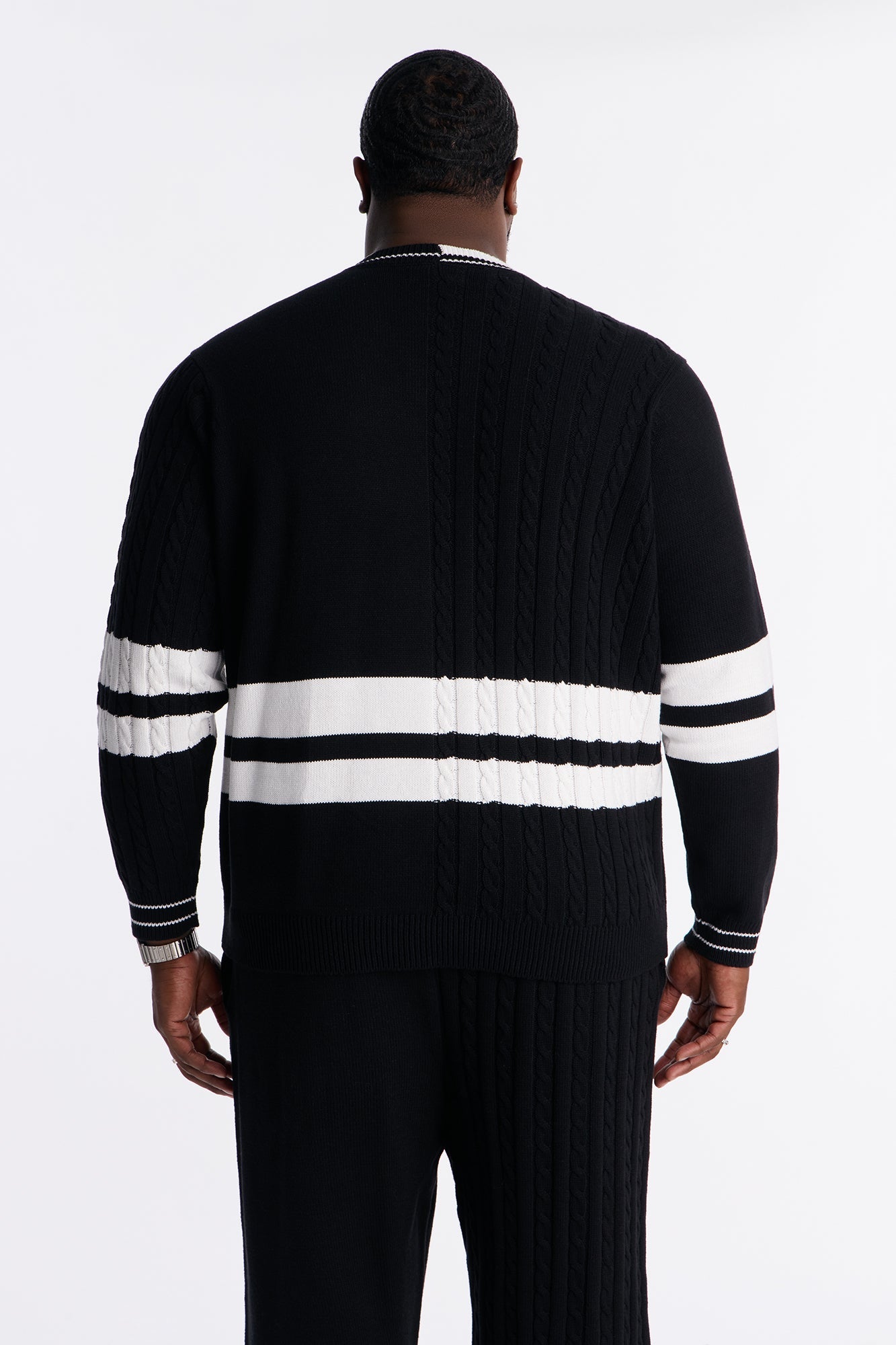 Preppy Life V Neck Sweater - Black/combo