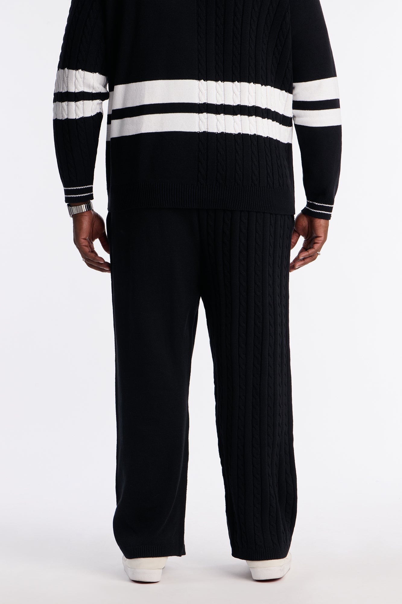 Preppy Life Sweater Knit Pant - Black/combo