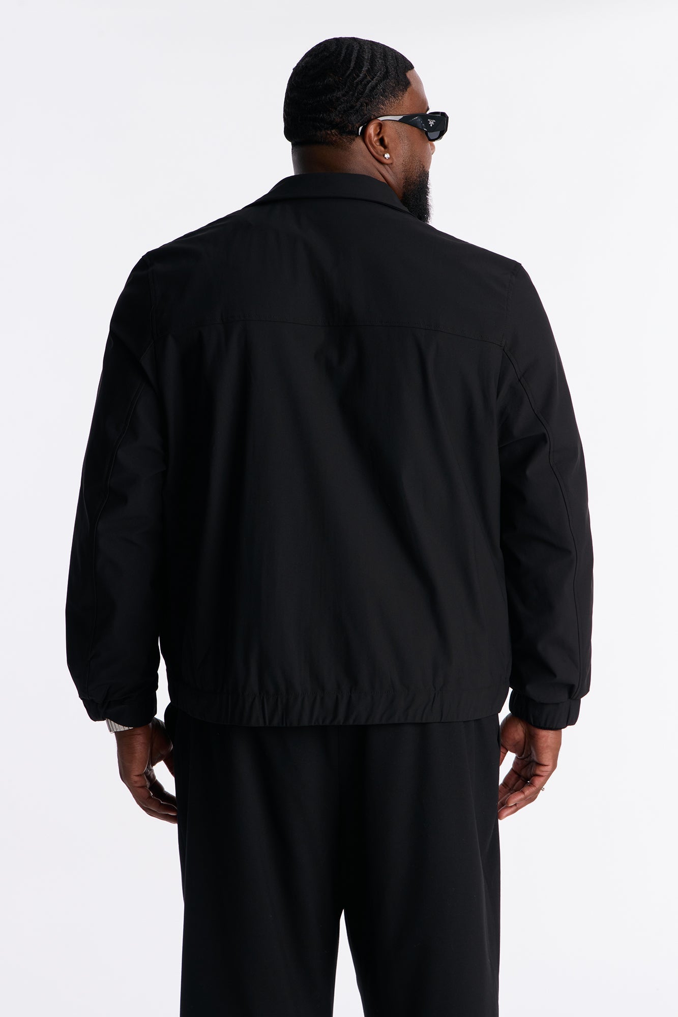 Relaxed Cedric Stretch Zip Tech Jacket - Black