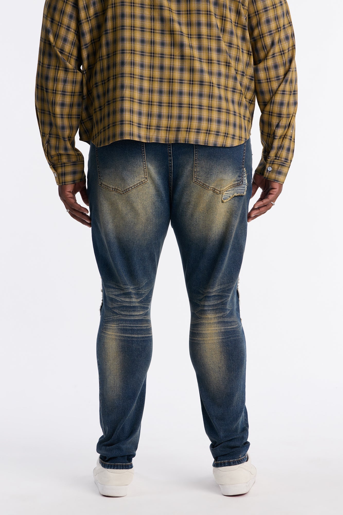 Skinny Hardknock Patch Jean - Dark Wash