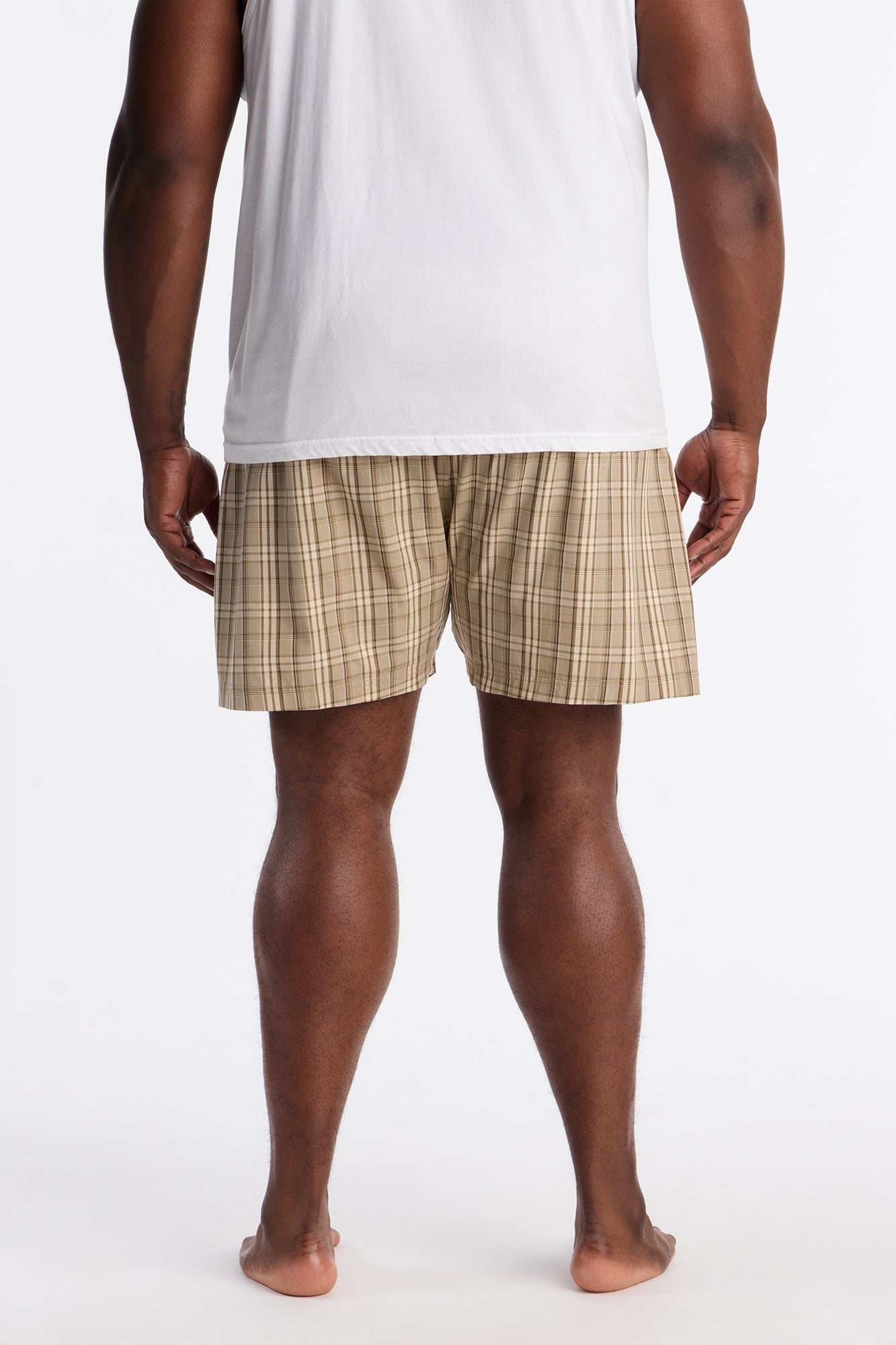 Classic Plaid Cotton Boxer - Tan