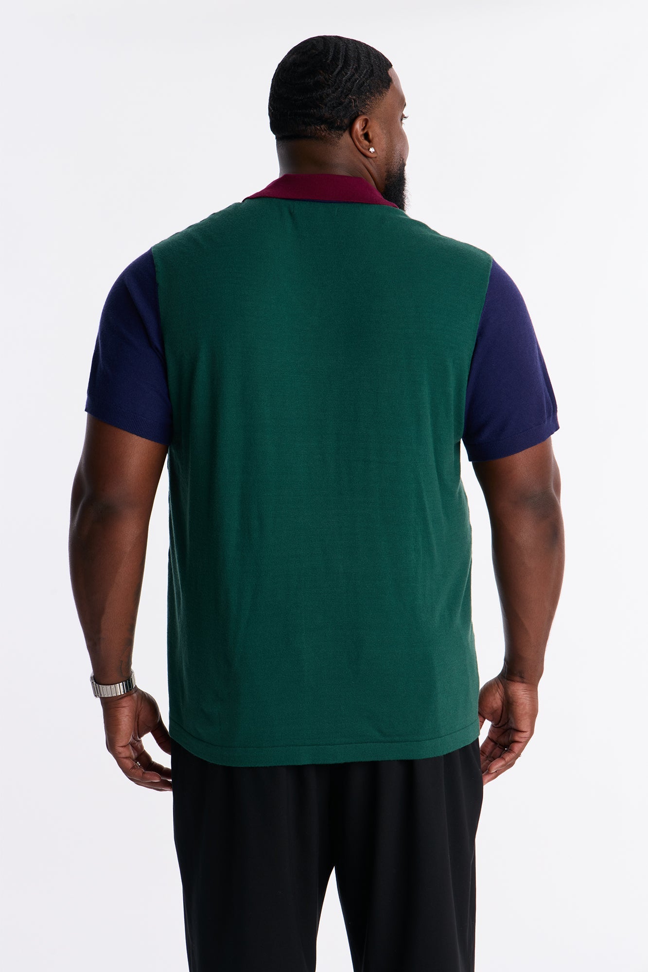 Relaxed New Money Color Block Polo - Green/combo