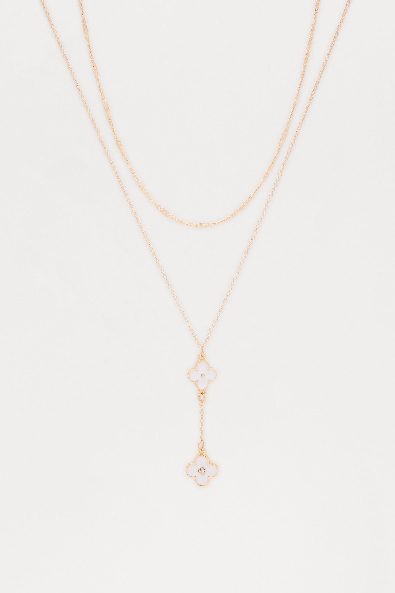 Irreplaceable Layered Necklace - White/Gold