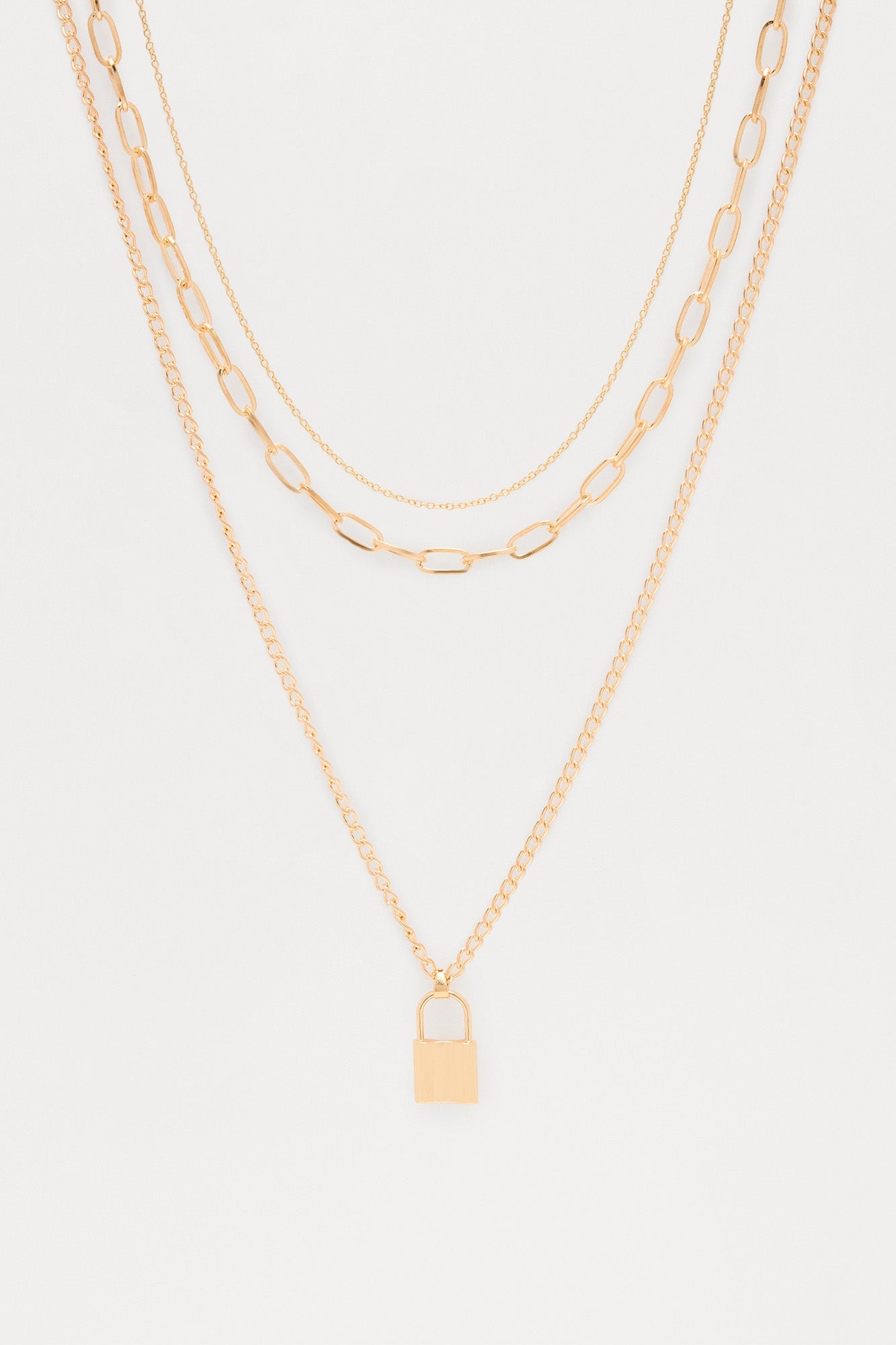 Love Lockdown Layered Necklace - Gold