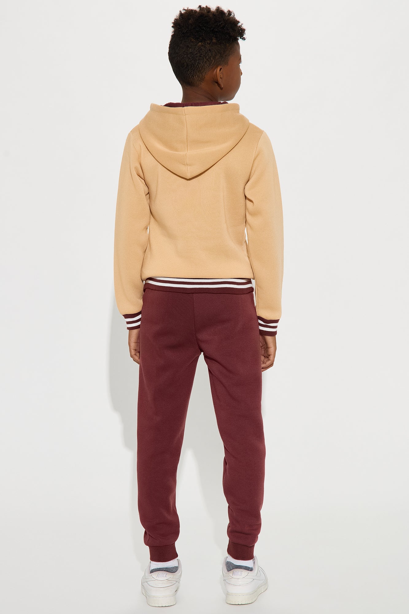 Mini Focused On The Present Hoodie and Jogger Pant Set - Sand/combo