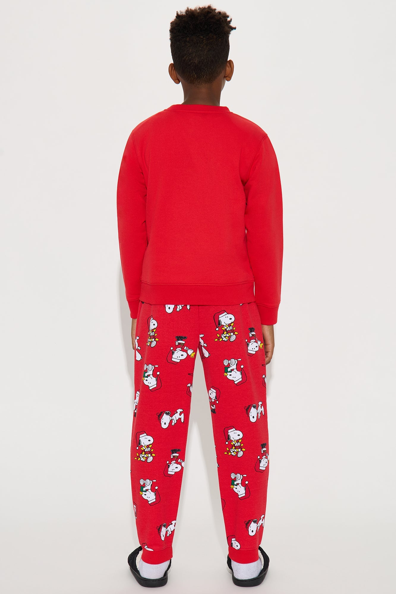 Mini Snoopy Merry Christmas Jogger Pant Set - Red