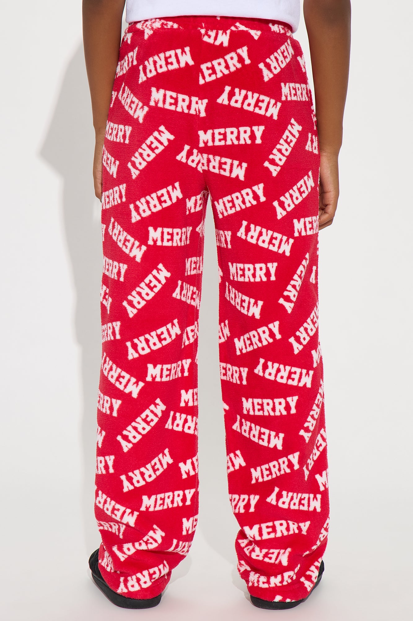 Mini Merry Everything Matching Family Plush Pants - Red/White