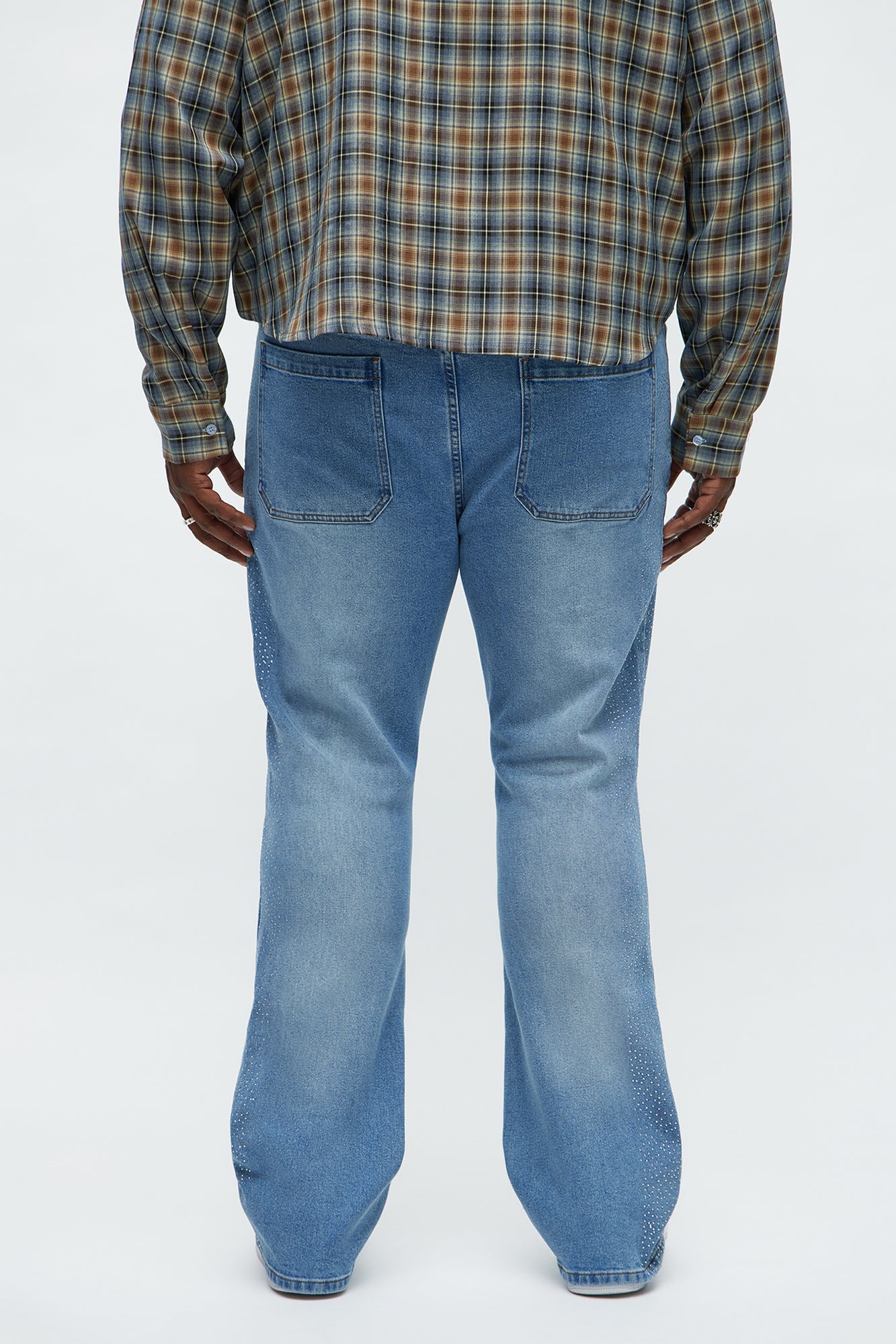 Stacked Skinny Flare Come With Me Jewel Jean - Light Wash