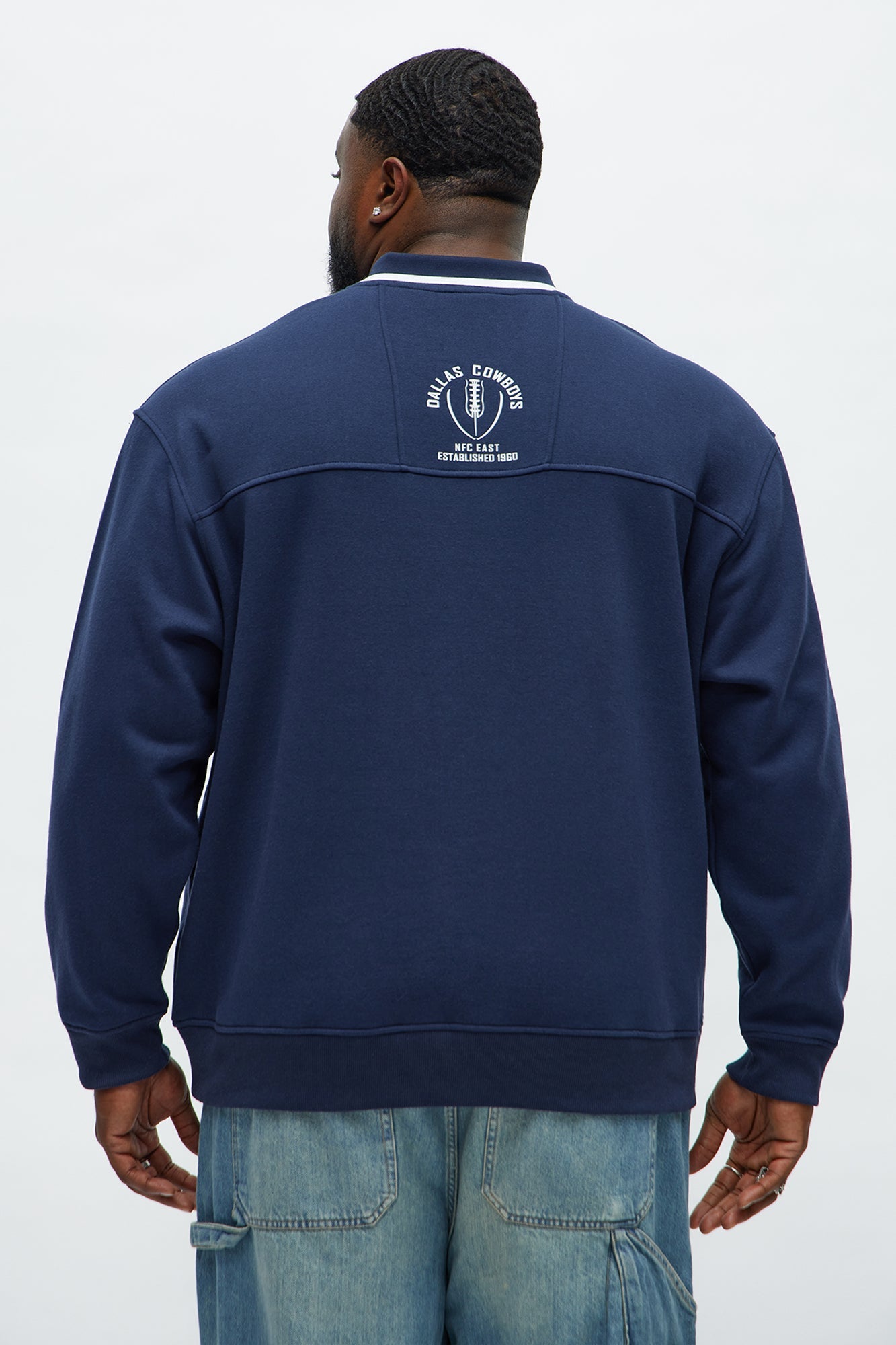 Cowboys Sunset Flip Fleece Polo - Navy