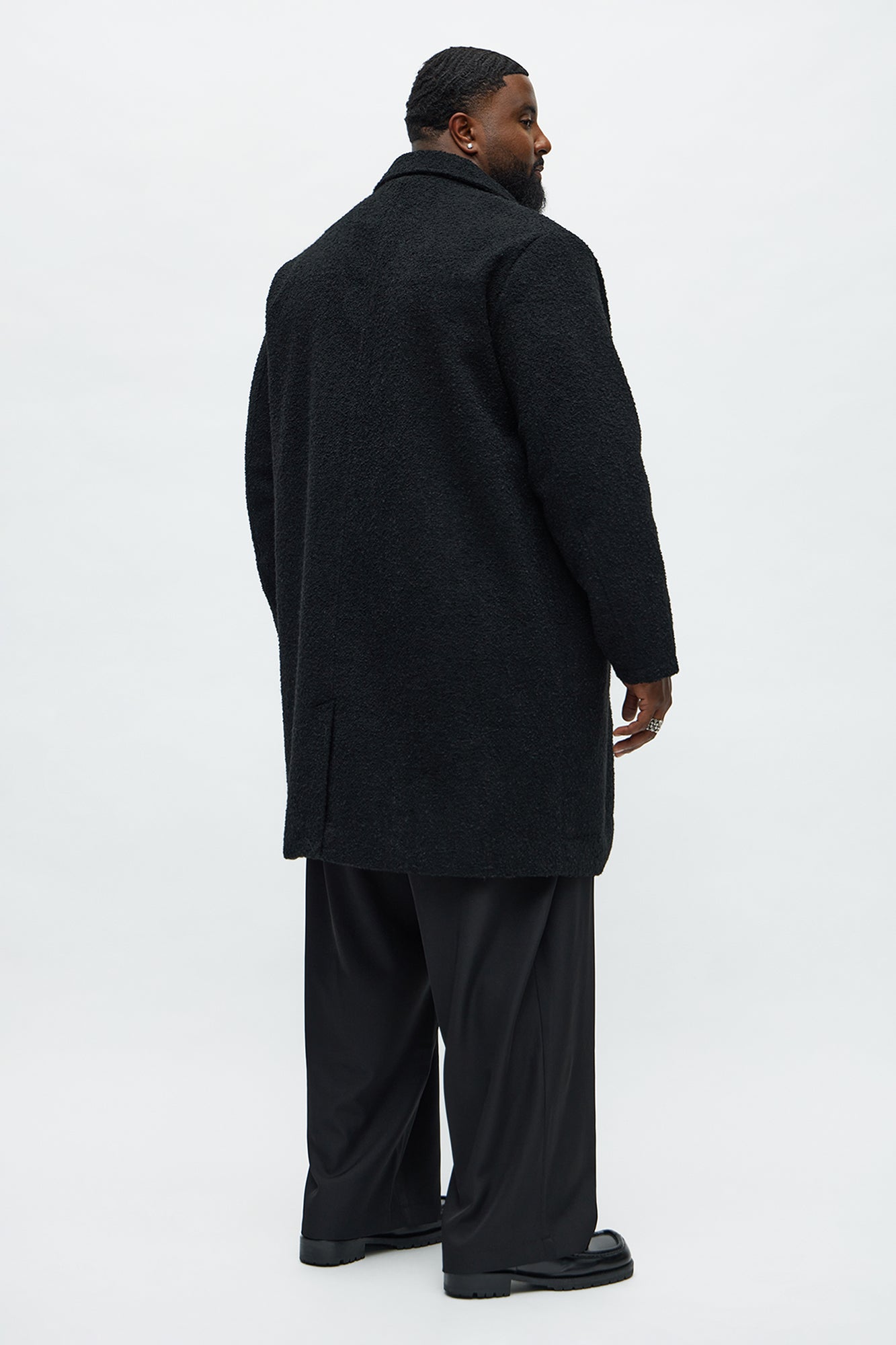 Textured Upper East Side Boucle Car Coat - Black