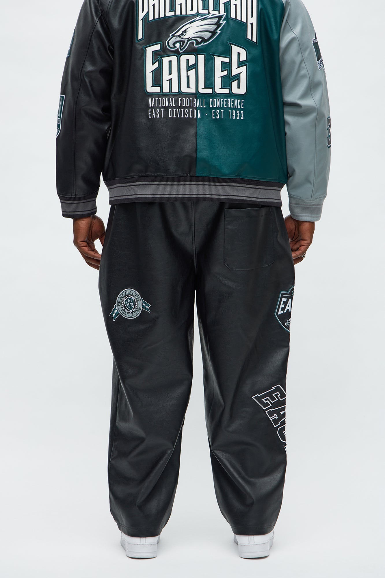 Eagles Marquee Star Faux Leather Straight Pant - Black