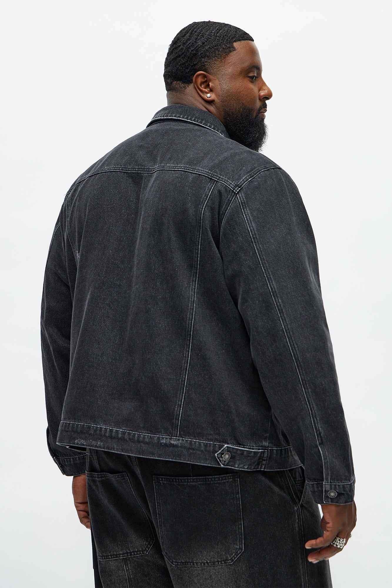 Paik Rhinestone Denim Jacket - Black Wash