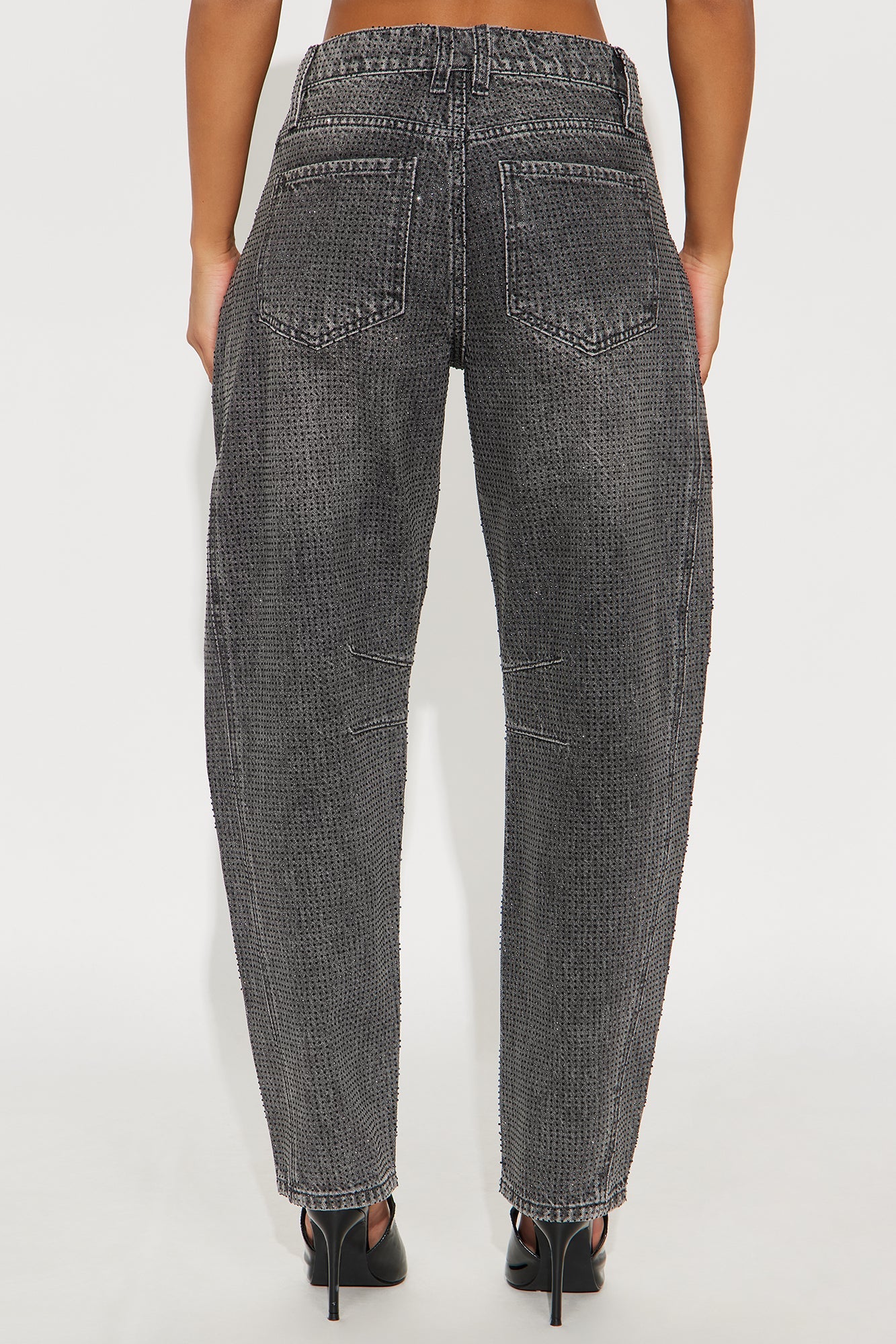 Razzle Dazzle Embellished Jeans - Grey