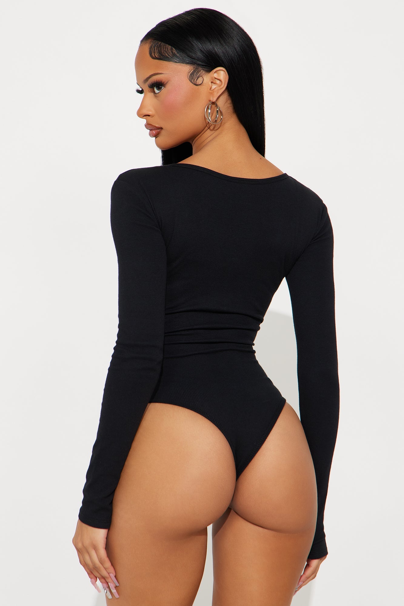 Von Dutch Logo Ribbed Bodysuit - Black