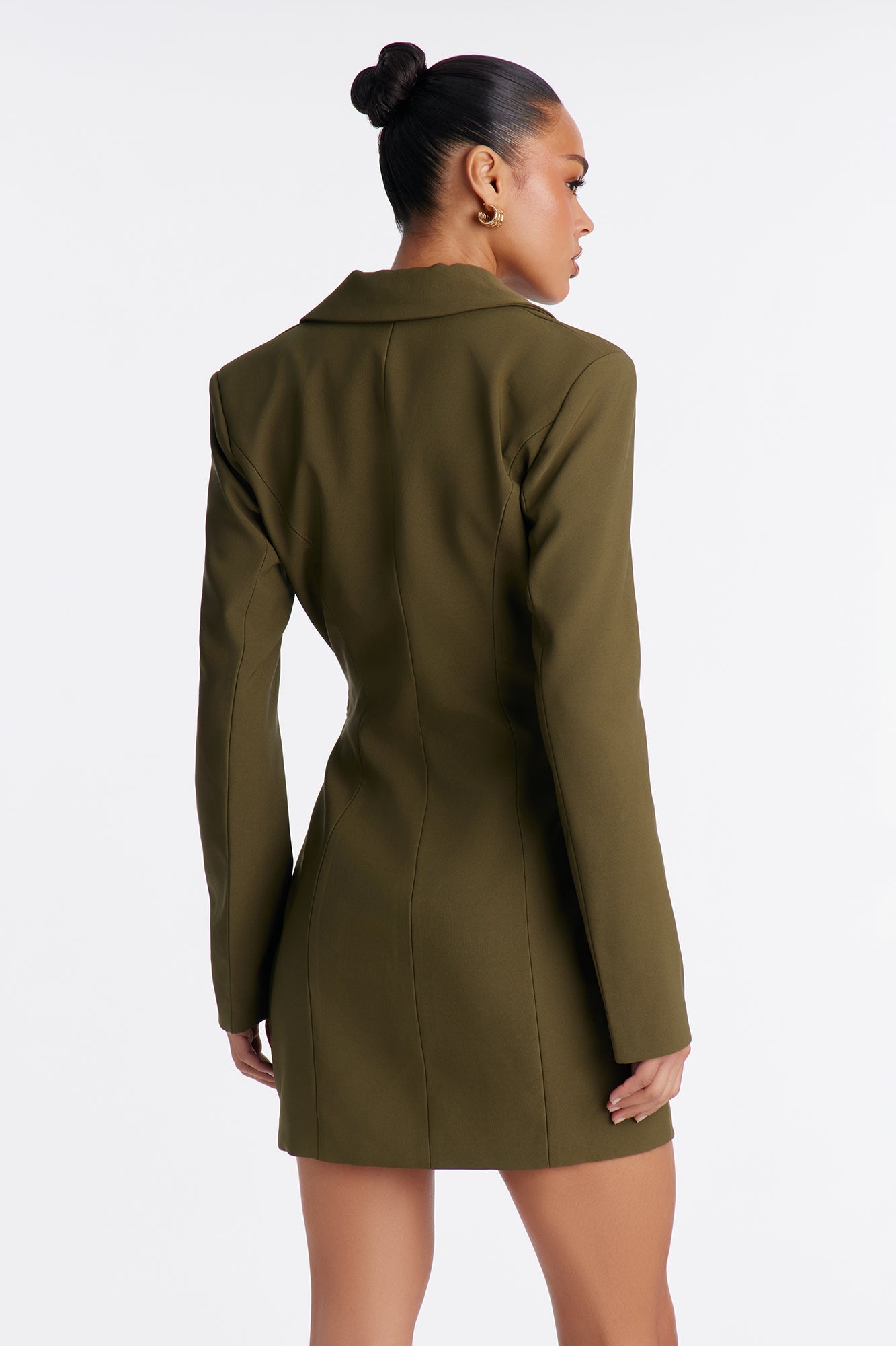 In Charge Cut Out Blazer Mini Dress - Olive
