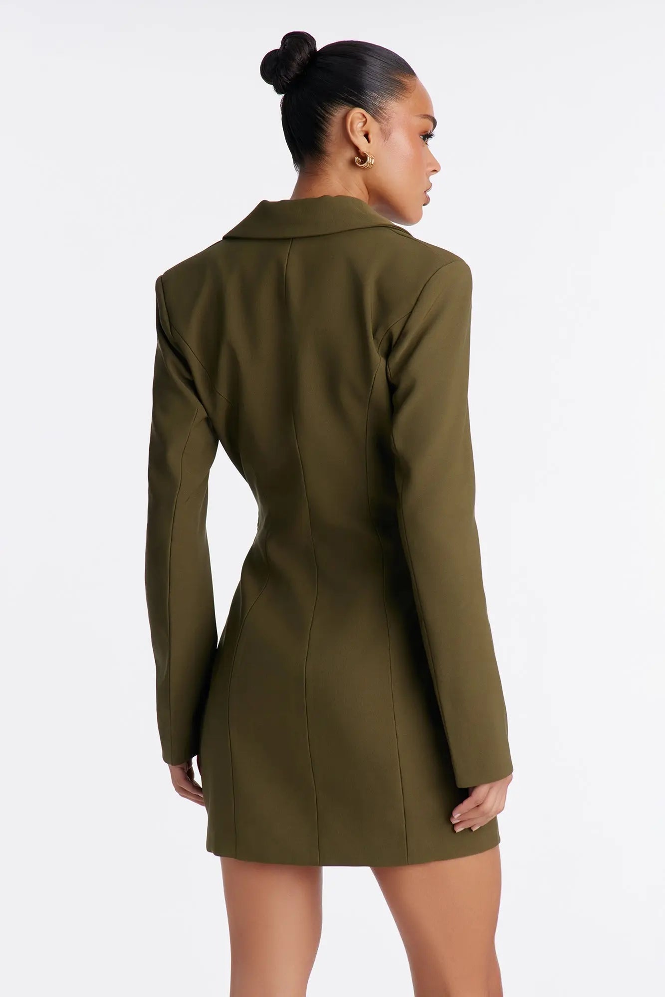 In Charge Cut Out Blazer Mini Dress - Olive