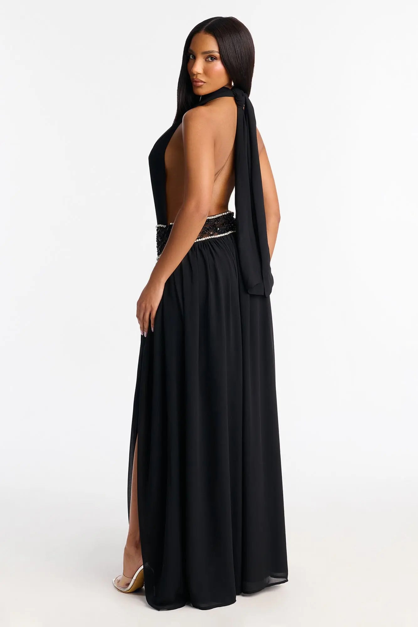 Rarity Backless Maxi Dress - Black