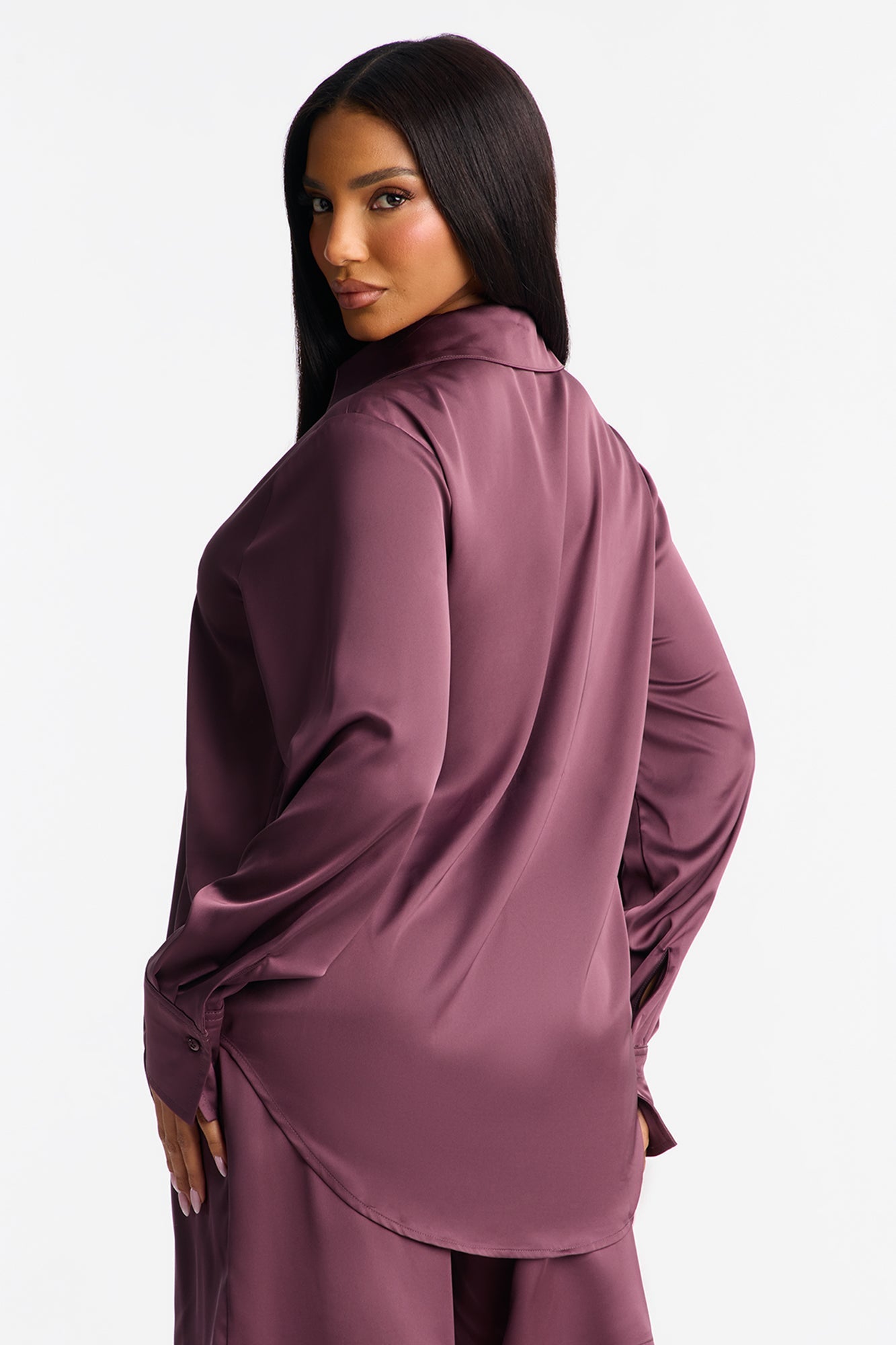 Big Moves Satin Short Set - Plum