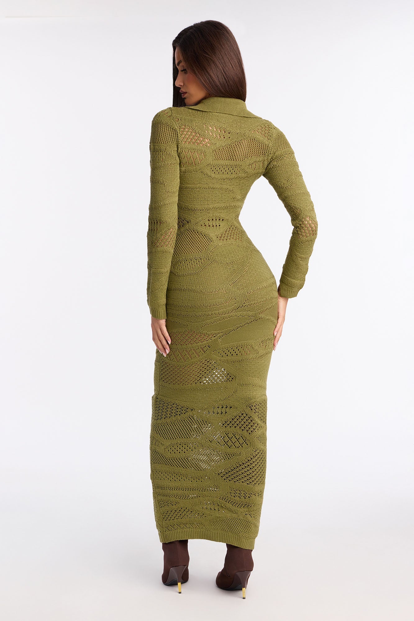 Ashlynn Sweater Maxi Dress - Olive