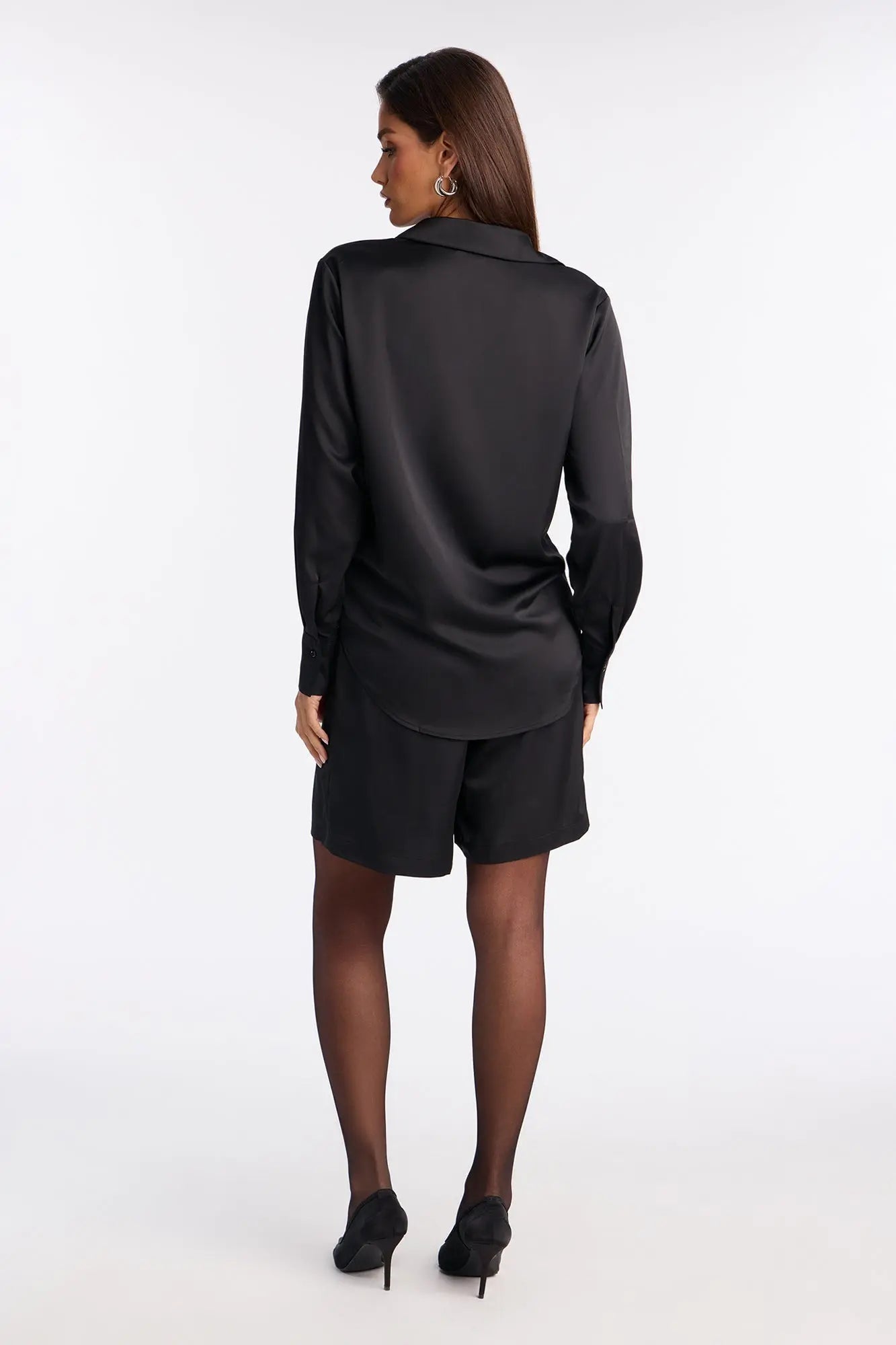 Big Moves Satin Short Set - Black